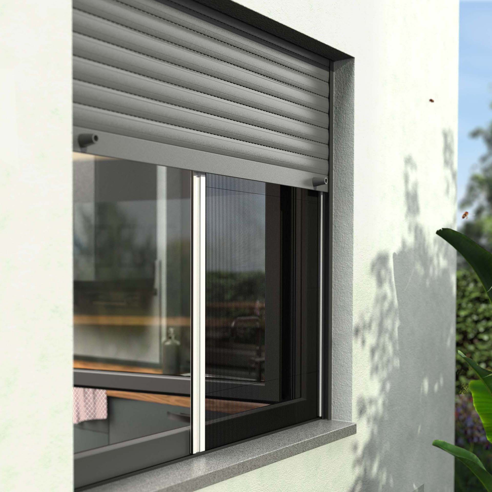 Insektenschutz-Plissee, ideal zwischen Fenster und Rollladen
