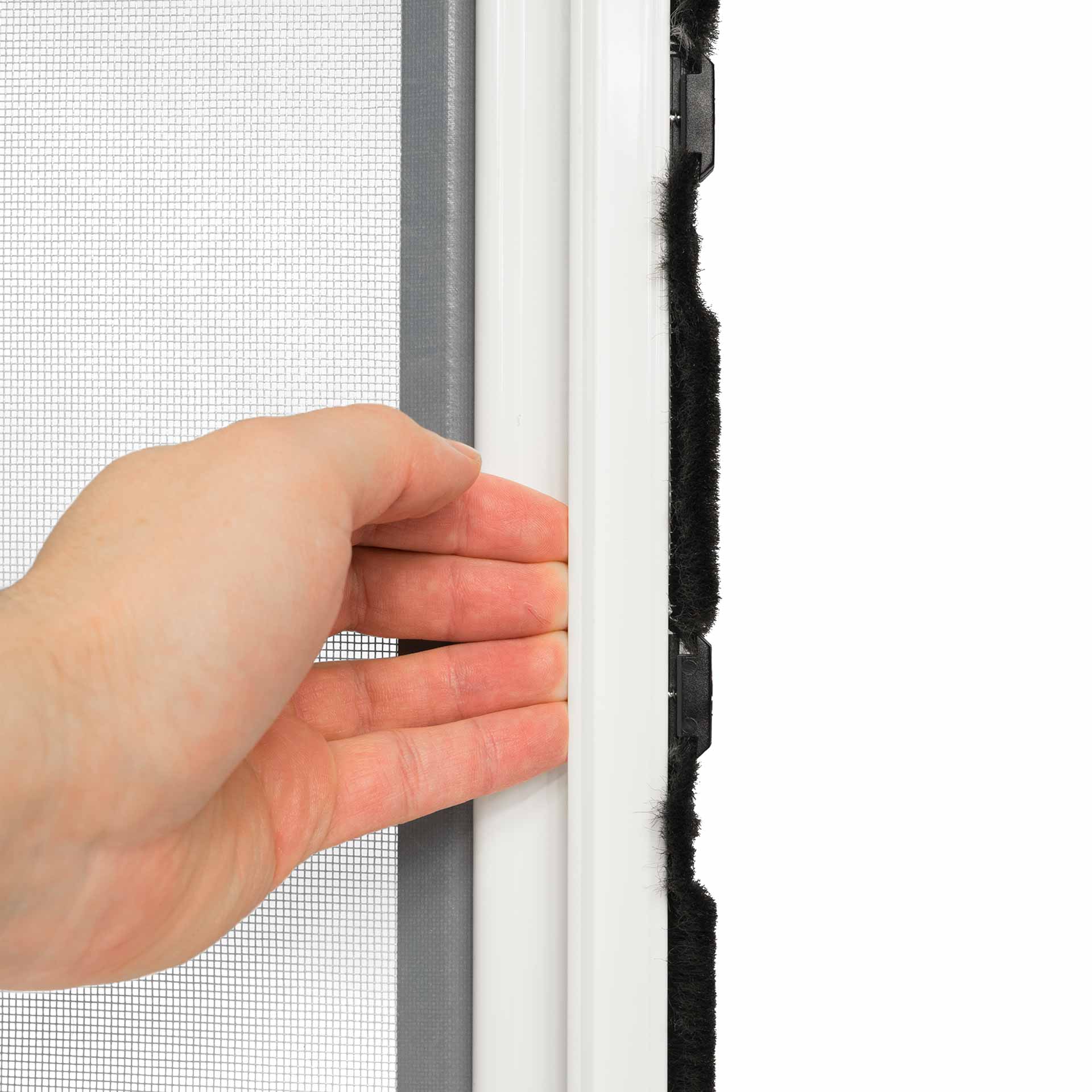 Insektenschutzrollo für Türen | innen mit Griffmulde | bis 1,2 m Breite |  Adria | INAD-AD-FT-GM