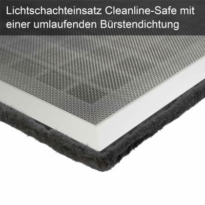 Dieser Lichtschachteinsatz kann mit Kette gesichert werden | Cleanline-Safe